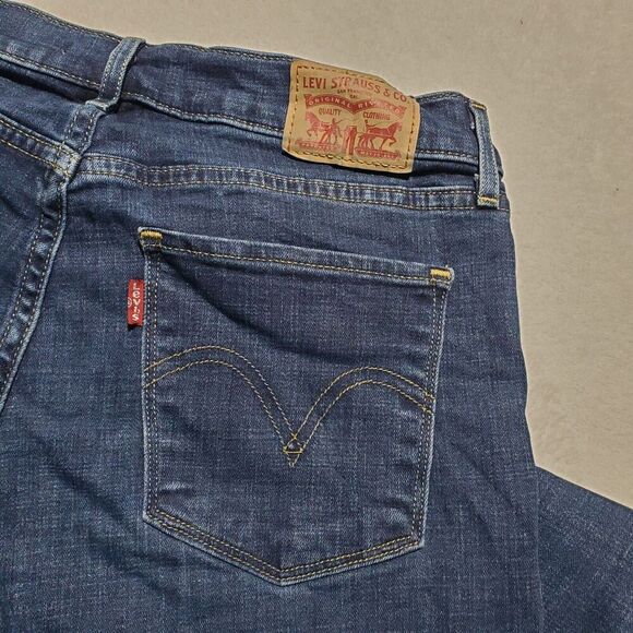 Levi's Classic Straight Womens Tag Size 6 (28x28) Denim Blue Jeans Stretch - Picture 5 of 12